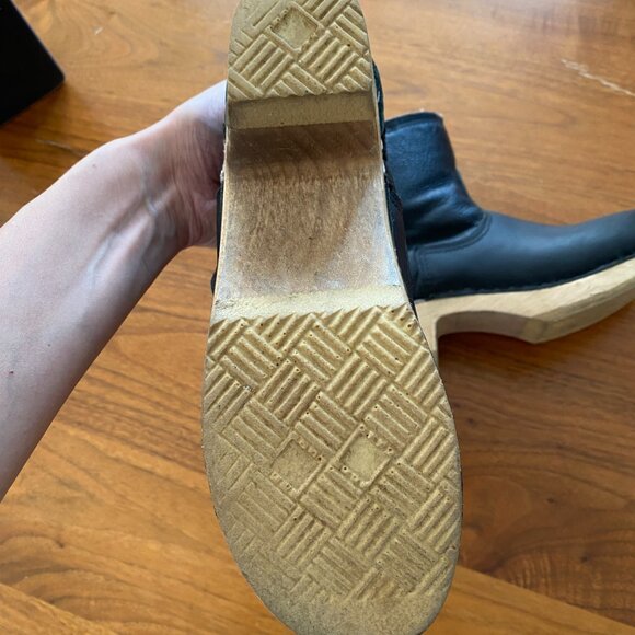 No. 6 Pull On Shearling Clog Boots Black 38 - Picture 8 of 9